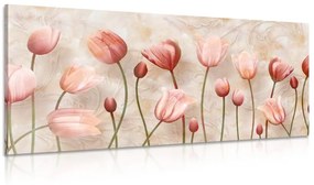 Kép lazac lazac rózsaszín tulipánok - 120x60