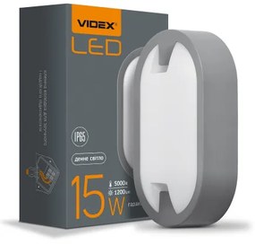 LED lámpatest , 15W , ovális , természetes fehér , antracit , IP65 , VIDEX Dana