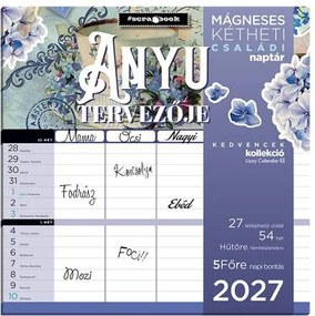 Falinaptár, mágneses, kétheti, 22x22 cm, LIZZYCALENDAR Anyu tervezője Scrapbook Style (TICLCFNMAN)