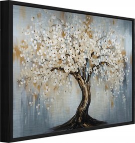 Fém Kép Fekete Keretben Fehér Fa Loft Fürdőszoba Konyha 120x80