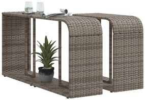 2 db szürke polyrattan tárolópolc