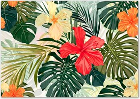 Üveg falpanel Hawaii virágok Ragasztó Ingyenes