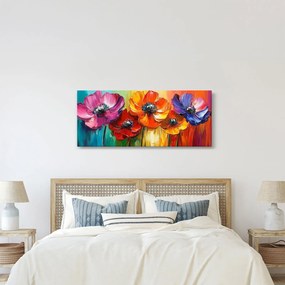 Kép - Öt színes virág (120x50 cm)