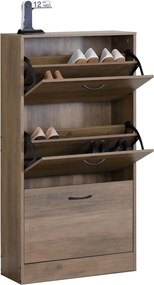 Cipőtartó, MDF, barna, ABO-G1016 ELM