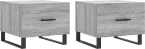 vidaXL 2 db szürke sonoma szerelt fa dohányzóasztal 50 x 50 x 40 cm