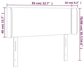 fekete műbőr LED-es fejtámla 83x16x78/88 cm