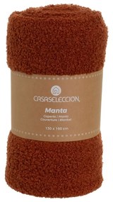 Téglavörös sherpa takaró 130x160 cm Sherpa Bouclé – Casa Selección