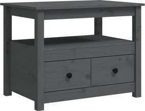 vidaXL szürke tömör fenyőfa dohányzóasztal 71 x 49 x 55 cm