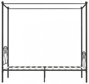 szürke fém baldachinos ágykeret 100 x 200 cm