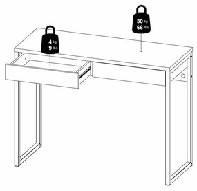 Felix White íróasztal, fehér fényes