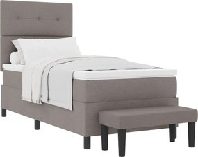 vidaXL Boxrugós ágy matracmal fejtámlával Tópszínű 80 x 200 cm szövet