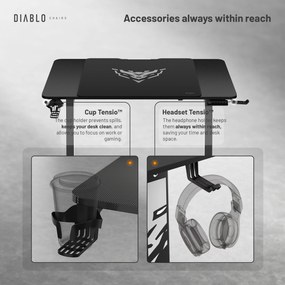 Diablo X-Tensio 1100 állítható magasságú íróasztal fekete