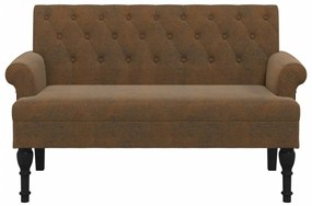 barna műbőr pad háttámlával 120x62x75,5 cm
