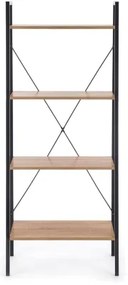 Könyvespolc NARVIK 148x60 cm fekete/tölgy sonoma