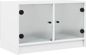 vidaXL fehér TV-szekrény üvegajtókkal 68x37x42 cm