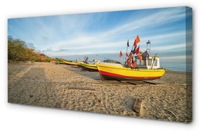 Canvas képek Gdańsk Beach csónak tenger 100x50 cm