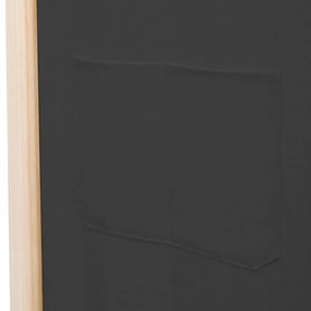szürke 5-paneles szövetparaván 200 x 170 x 4 cm