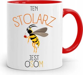 Piros Asztalos Bögre Ez Az Asztalos Egy Darázs, fényképes nyomtatással