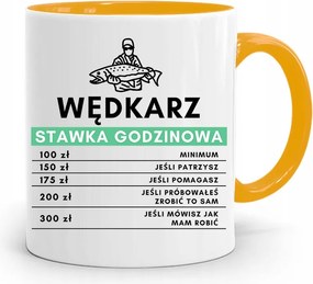 Sárga Horgász Bögre Horgász Óradíj Nyomtatott Fényképpel