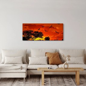 Madarak képe naplementekor (120x50 cm)