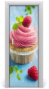 Ajtóposzter öntapadós málna cupcake 95x205 cm