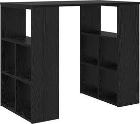 vidaXL Asztal polcokkal tárolóval Fekete tölgy 90 x 50 x 75 cm Faanyag