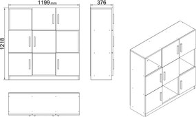 Konyhaszekrény, 119,9 cm – Vo7-Ob