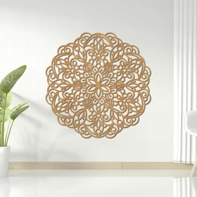 Fából készült mandala falra, virágdíszítéssel | MELLANY