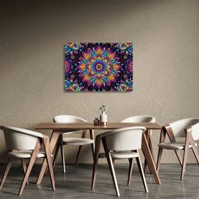 Üveg kép - Kaleidoszkópos mandala (70x50 cm)