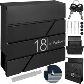 Modern Postaláda Fekete Minta