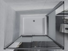 Mexen Apia 100 x 80 cm-es tolóajtós zuhanykabin, fehér csíkok, króm + Rio zuhanytálca - 840-100-080-01-20-4510