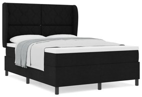 Boxspring Ágy Matrac Vele - Fekete, 140x200 cm, Szövet