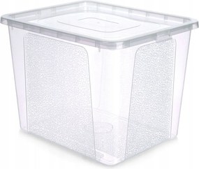 Tároló Doboz Gurulós Fedéllel Átlátszó 30L