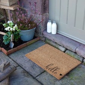 Kókuszrost lábtörlő 40x60 cm Hello Scribble – Artsy Doormats