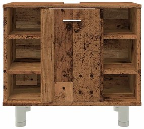Fürdőszoba szekrény régi fa 60x32x53,5 cm műszaki fa