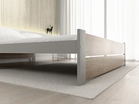 Ágy IKAROS DOUBLE 160 x 200 cm, sonoma tölgy/szürke Ágyrács: Léces ágyrács, Matrac: Deluxe 10 cm matrac