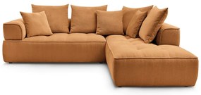 Mustársárga zsenília sarokkanapé (jobb oldali-L alakú) Whesley – Bobochic Paris