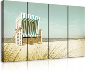 Vászonkép 120x80 Tengerpart tengerpart napozóágy nyár pihenés természet fali dekoráció