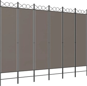vidaXL 6 paneles antracitszürke szövet térelválasztó 240 x 220 cm
