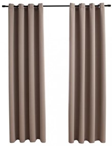 2 db tópszínű sötétítőfüggöny fémgyűrűkkel 140 x 225 cm