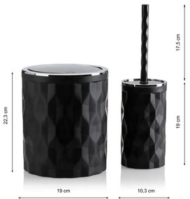 Fürdőszobai készlet REINA 5 db fekete/króm