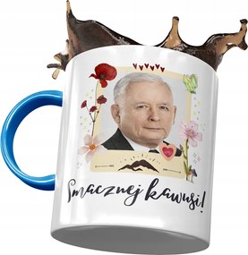 Jaroslaw Kaczynski PiS kék bögre ajándék fényképes nyomtatással