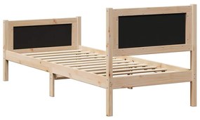 Ágykeret fejtámlával Barna és taupe 75 x 190 cm Tömör fenyőfa