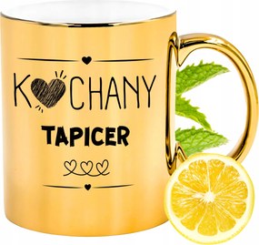 Prémium Arany Fényes Bögre Kárpitos Ajándék Nyomtatott Fotó