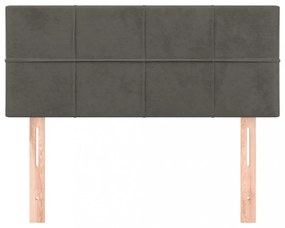 sötétszürke bársony fejtámla 90x5x78/88 cm