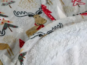 YULE HUG világosszürke báránybunda hatású kapucnis, ujjas pléd