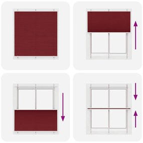 pliszírozott redőny Bordeaux piros 115x150 cm szövetszélesség