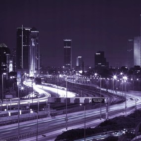 Poszter 40x40cm Tel-Aviv éjszaka, Assaf Frank