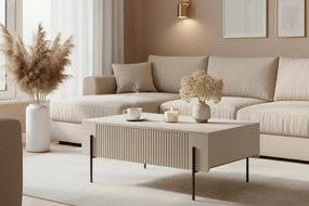 Malmi dohányzóasztal fiókokkal 100 cm - kasmír / fekete lábak