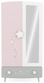 Elmo 2 ajtós szekrény tükörrel Pink N